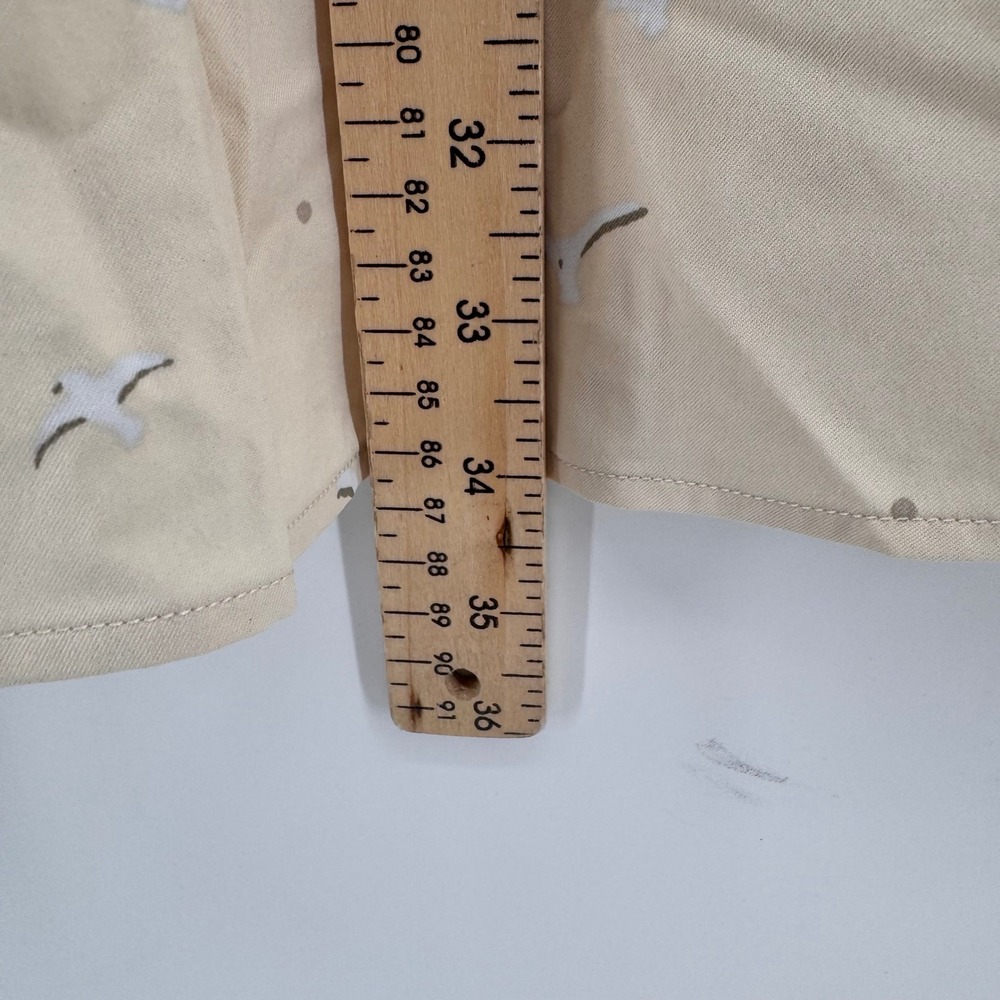 Poncho Fishing Shirt Mens 3XL Tan Seagull Print Magnetic Pockets Short Sleeve - Picture 6 of 9